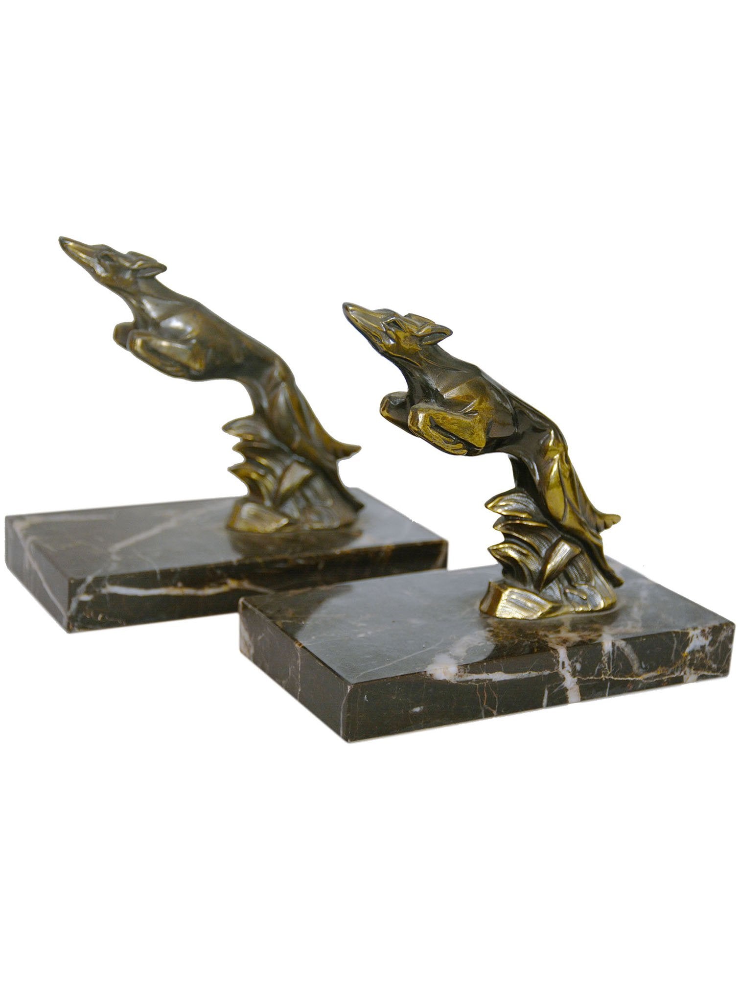 1 SERRE LIVRE MOUETTE EN VOL EN REGULE SOCLE MARBRE ART DECO