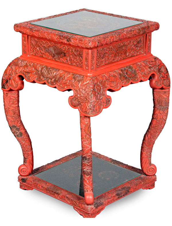 Sellette CHINOISE en laque rouge - art asiatique - XIXe - 19e - antiquaire - www.galerieflorentine.com