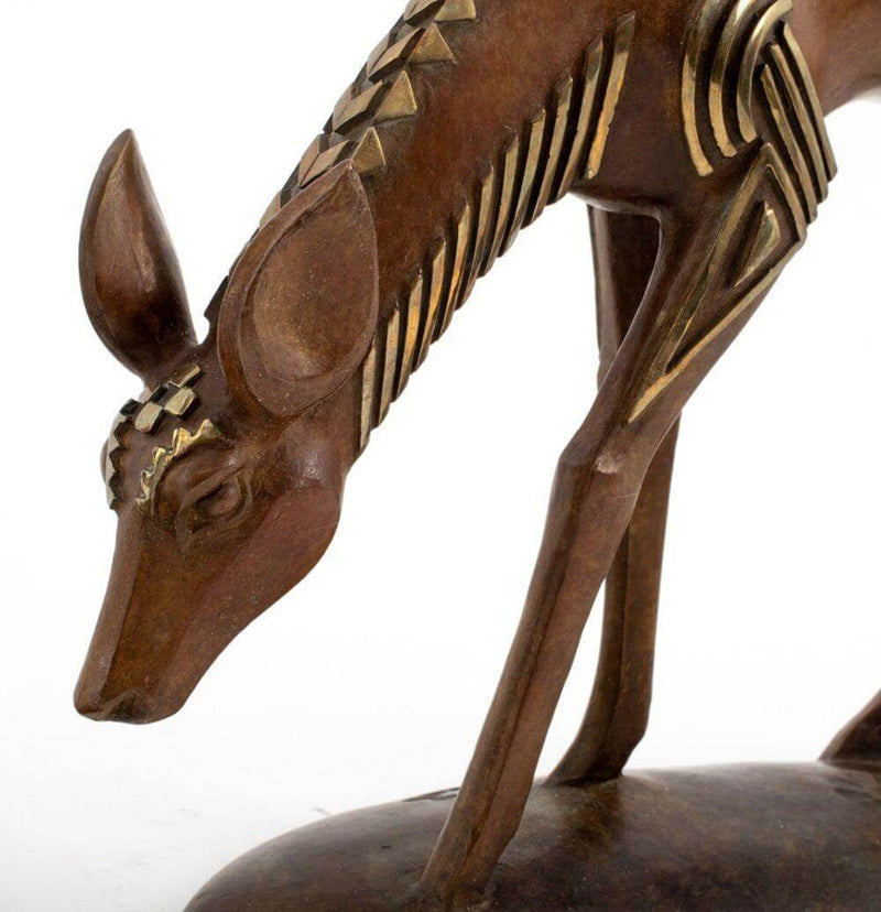 Buck and Doe - Le Cerf et la Biche - Sculpture ART DECO par Wang Jida