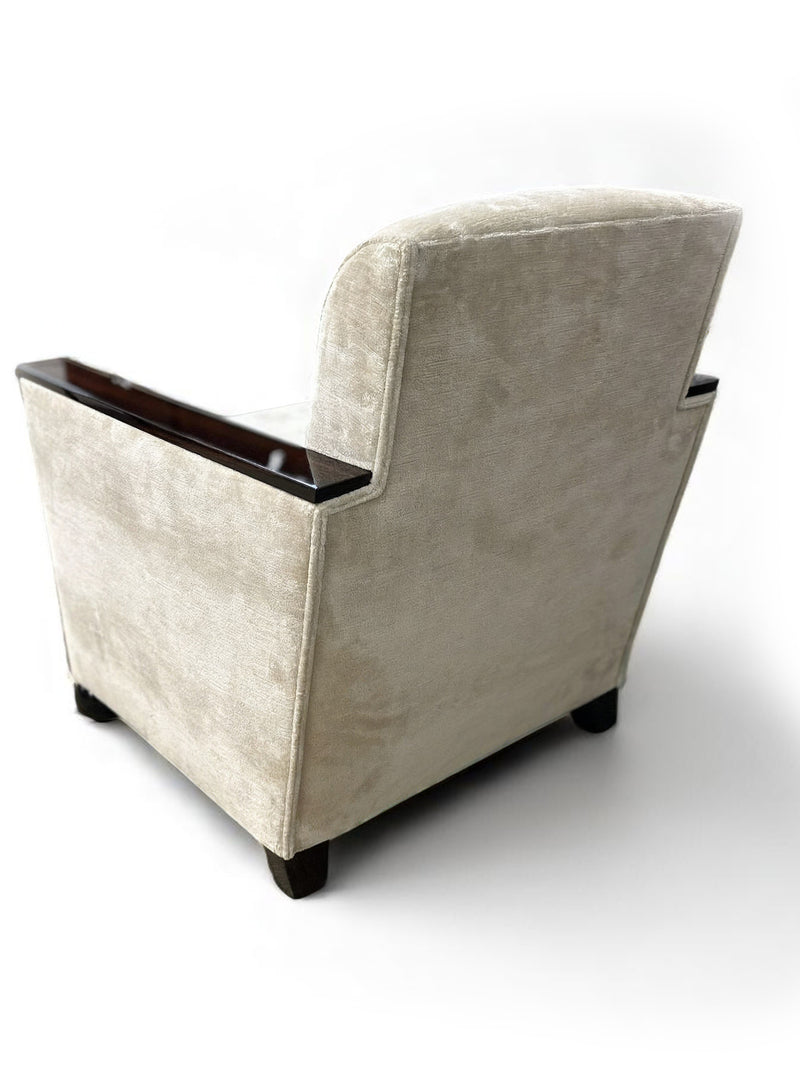 Paire de Fauteuil Art Deco en macassar et Tissus Pierre Frey