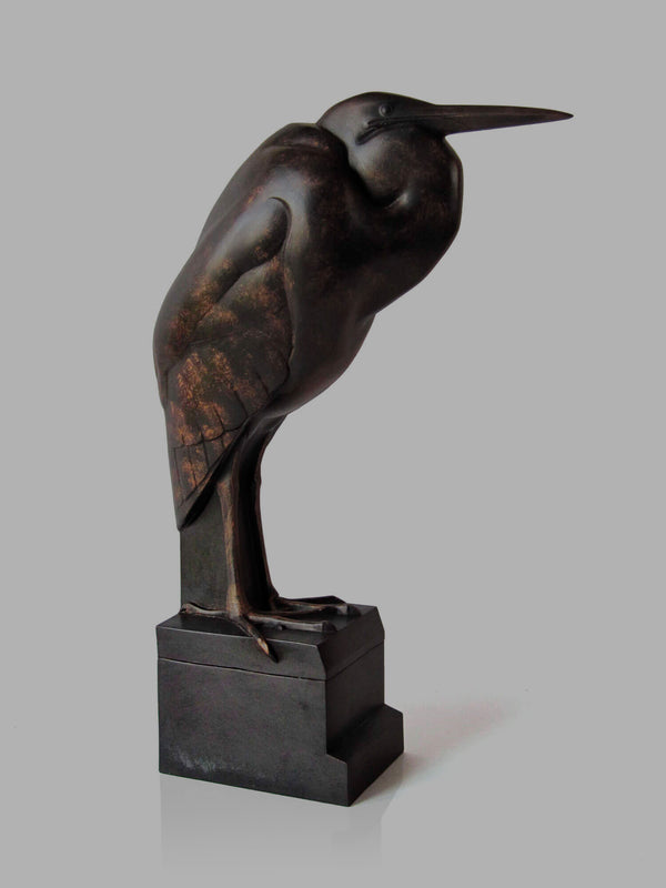 Héron - Sculpture Art Déco de MERIADEC par Max Le Verrier