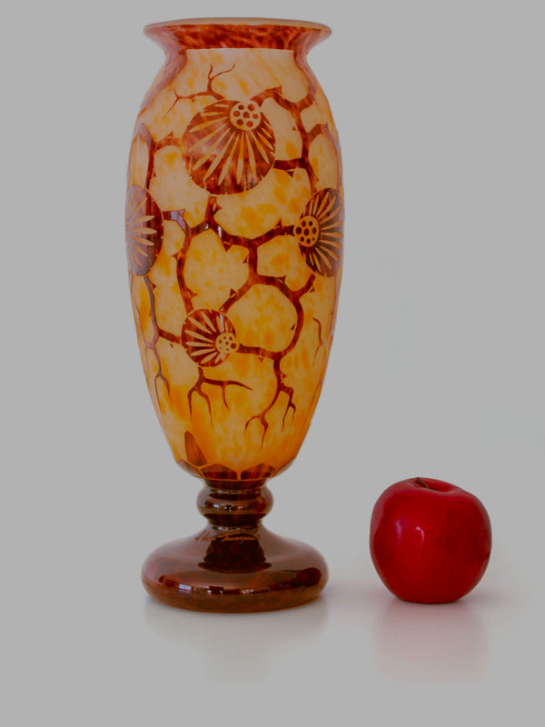 Vase épinette à piédouche - Le Verre Français - vers 1925