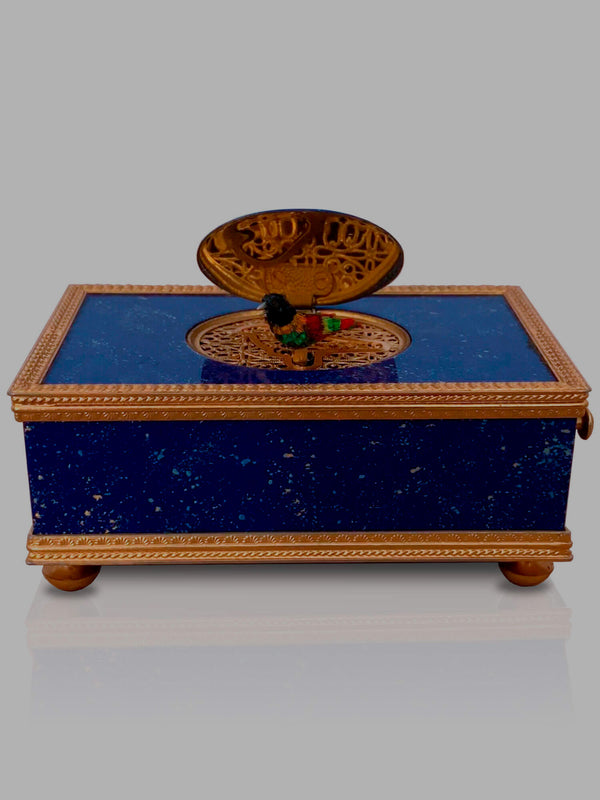 Oiseau mécanique - Boite à Musique en Lapis Lazuli - REUGE
