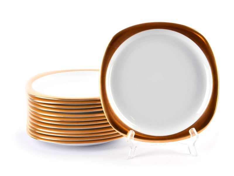 Rosenthal - Assiette de repas 26,5cm porcelaine blanche et dorée par Timo Sarpaneva - modèle Suomi