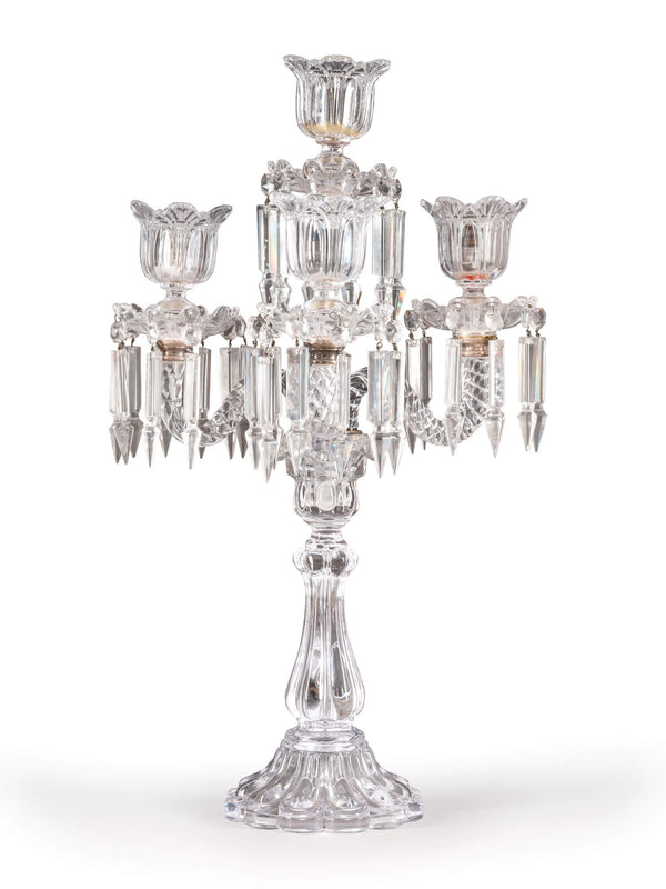 Grand chandelier en cristal à 4 bougies - Baccarat