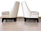 Hotel Martinez Cannes - paire de fauteuils du Lobby en cuir et autruche - Art Deco