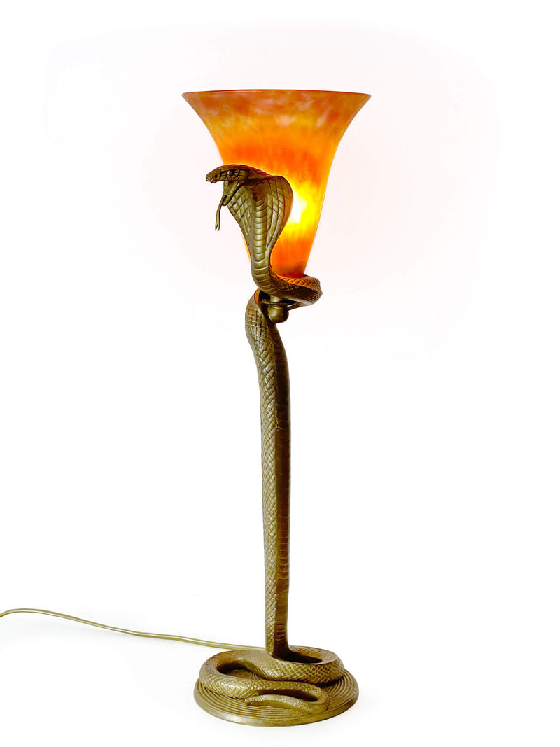 Lampe Cobra - Edgar Brandt - lampe de table art deco - circa 1925