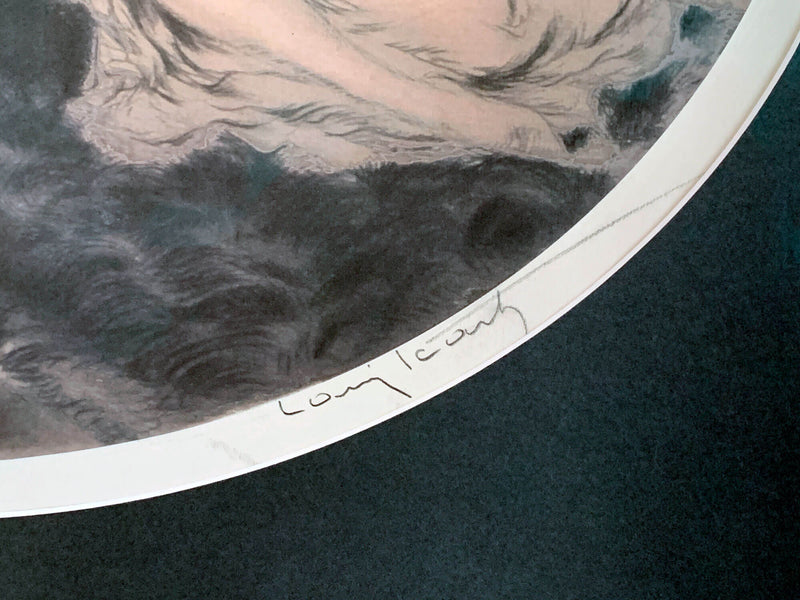 Signature Louis ICART - 2 femmes et 1 Boudha - ART DECO - Gravure - Aquatinte en couleur