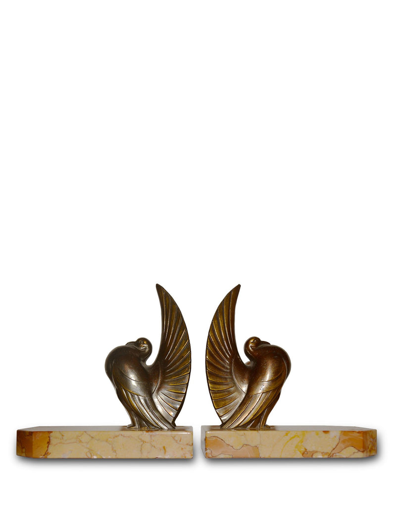 Serre Livre ART DECO - Pigeon - bronze - antiquaire - www.galerieflorentine.com
