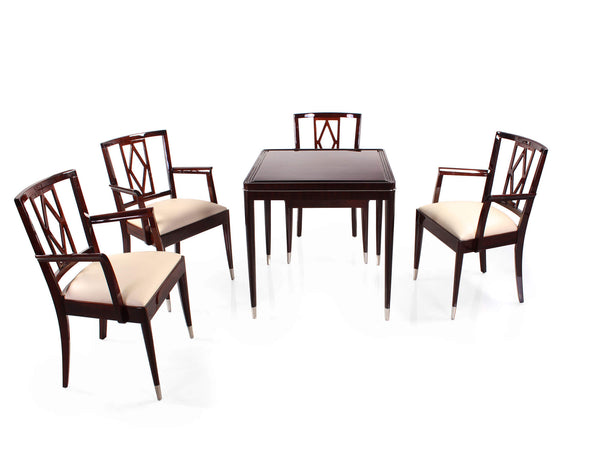 Table de jeu et ses 4 fauteuils - DE COENE - circa 1940
