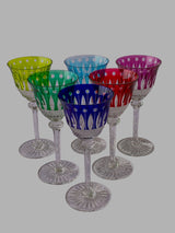 6 verres SAINT LOUIS en cristal - modèle Tommy polychrome