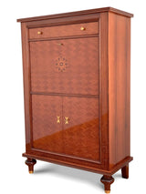 J.Leleu - secrétaire avec marquetterie et intérieur en citronnier 