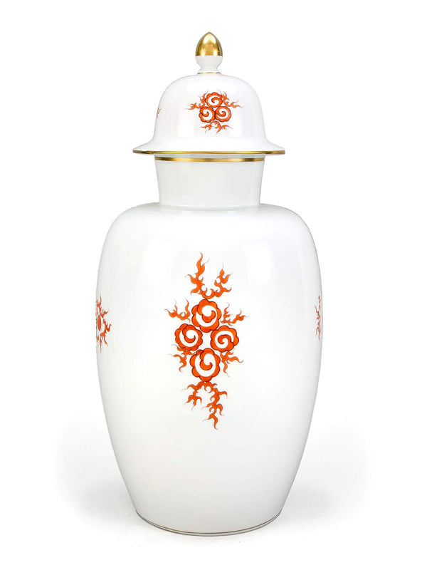 Grand Vase à décor de Dragon Ming rouge - Meissen - 52 cm